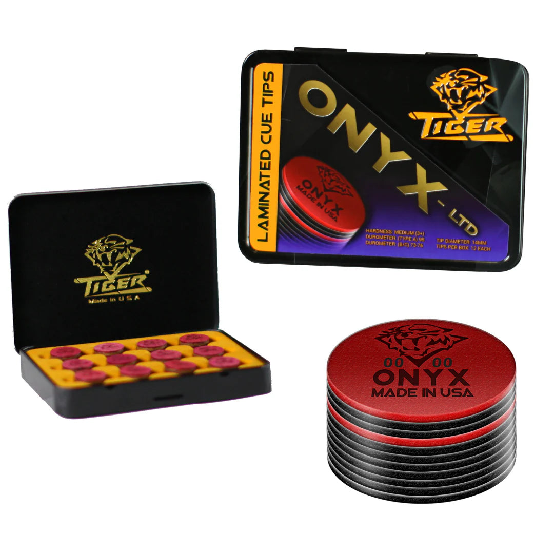 TIGER ONYX LAMINATED CUE TIP - MEDIUM