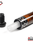 BAGUETTE DE BILLARD CUETEC CYNERGY MARRON ET ARGENT X AMBRE AVEC WRAP EN POLYMÈRE PERFORÉ 12.5MM 19OZ
