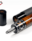 BAGUETTE DE BILLARD CUETEC CYNERGY MARRON ET ARGENT X AMBRE AVEC WRAP EN POLYMÈRE PERFORÉ 12.5MM 19OZ