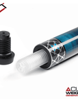 BAGUETTE DE BILLARD CUETEC CYNERGY MARINE ET ARGENT X LAGOON AVEC WRAP EN POLYMÈRE PERFORÉ 11.8MM 19OZ