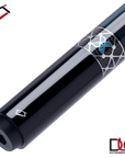 BAGUETTE DE BILLARD CUETEC CYNERGY MARINE ET ARGENT X LAGOON AVEC WRAP EN POLYMÈRE PERFORÉ 11.8MM 19OZ