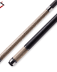 Baguette de billard Cuetec Cynergy Truewood Sycamore II, gris et noir, grip en cuir pleine fleur, 12,5 mm, 19 oz