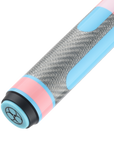 BAGUETTE DE BILLARD POISON CANDY SUGAR AVEC FLÈCHE EN FIBRE DE CARBONE - ROSE/BLEU PÂLE - SANS WRAP 12.4MM 19OZ