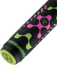 POISON VX BREAK CUE WITH VENOM CARBON FIBER SHAFT - GREEN/PINK - TRICOLOR PATTERN WRAP 13MM 19OZ