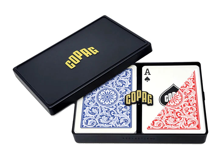 COPAG PLASTIC POKER DECK CARDS RED AND BLUE 1546 SERIES STANDARD SIZE