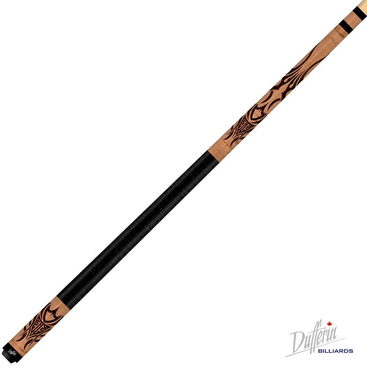 DUFFERIN POOL CUE REBEL LASER ETCH SERIES D583 – DOUBLE ETCHED BLACK LINEN WRAP