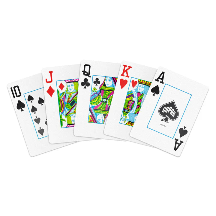 COPAG NEOTERIC PLASTIQUE POKER DECK CARDS 1546 JUMGO RED AND BLUE AND GREEN