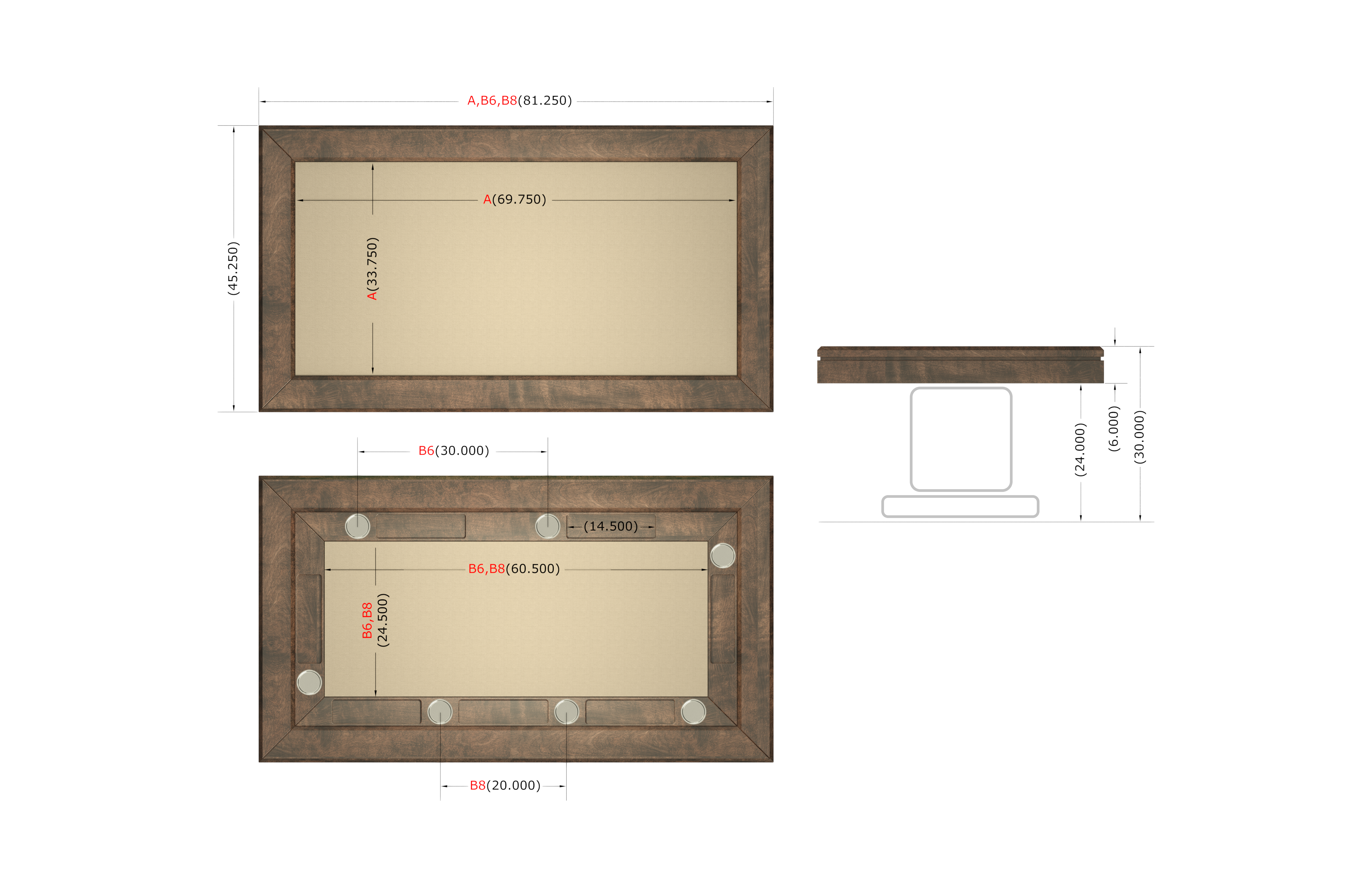 BARN RECTANGLE GAME TABLE