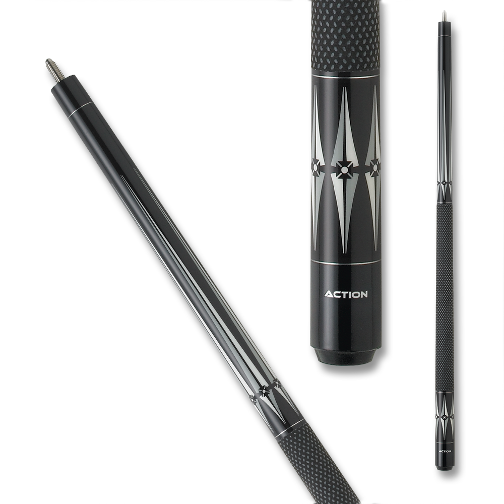 ACTION POOL CUE BW09 TEC-RELON WRAP BLACK AND WHITE 13MM 19OZ