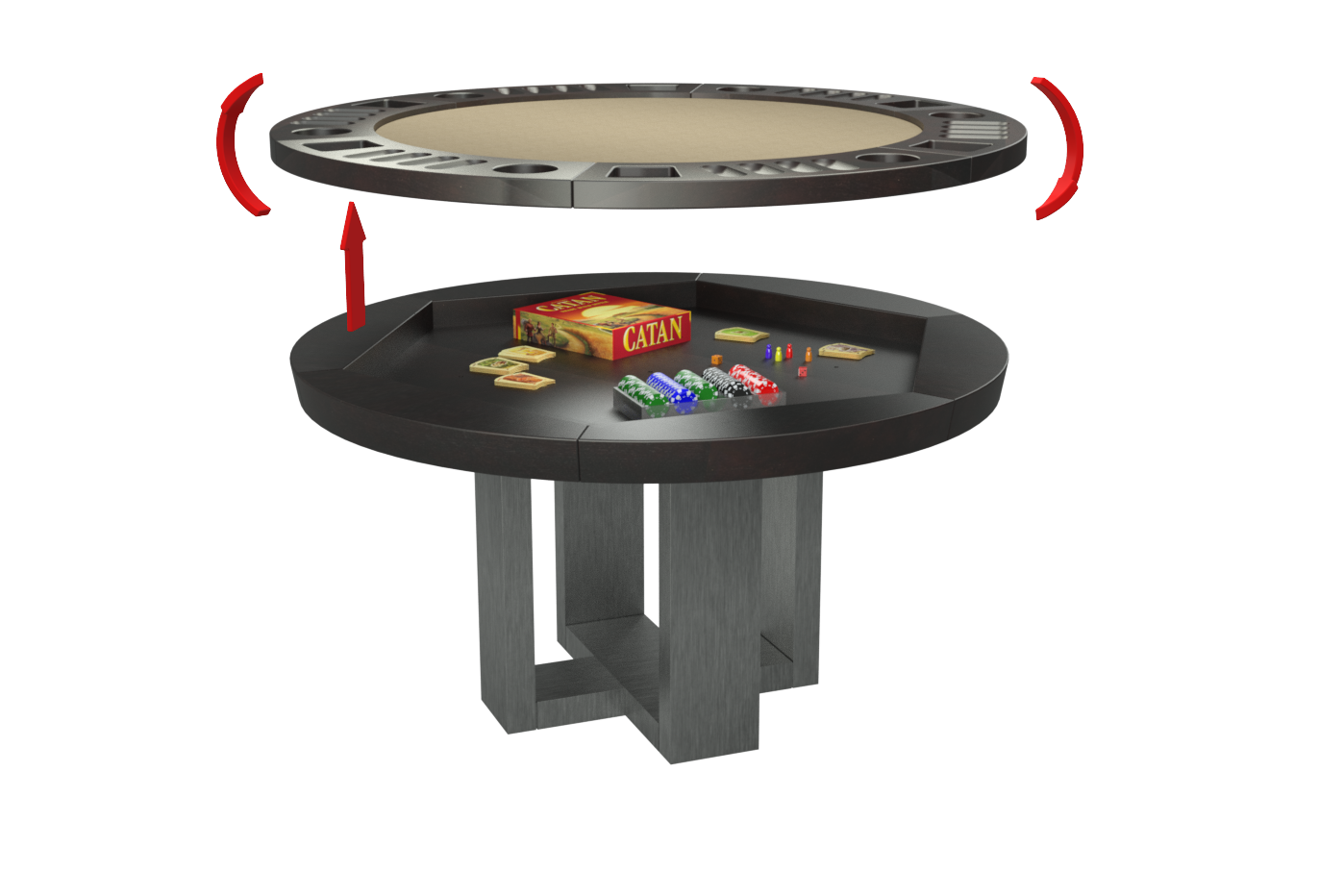 BRIDGE STAINLESS ROUND GAME TABLE