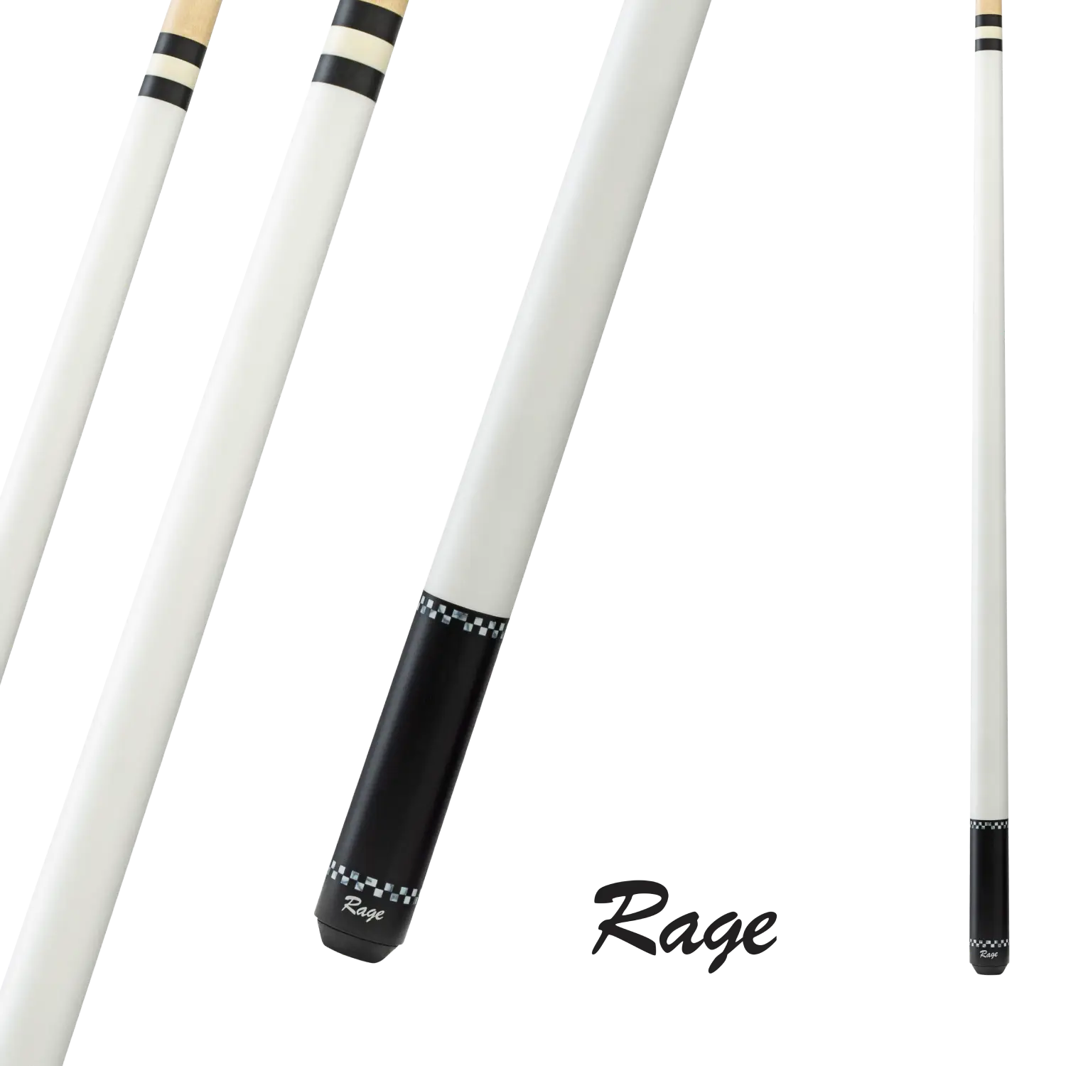 BRUNSWICK BILLIARD RAGE RG02 CUE WHITE 13MM 19OZ