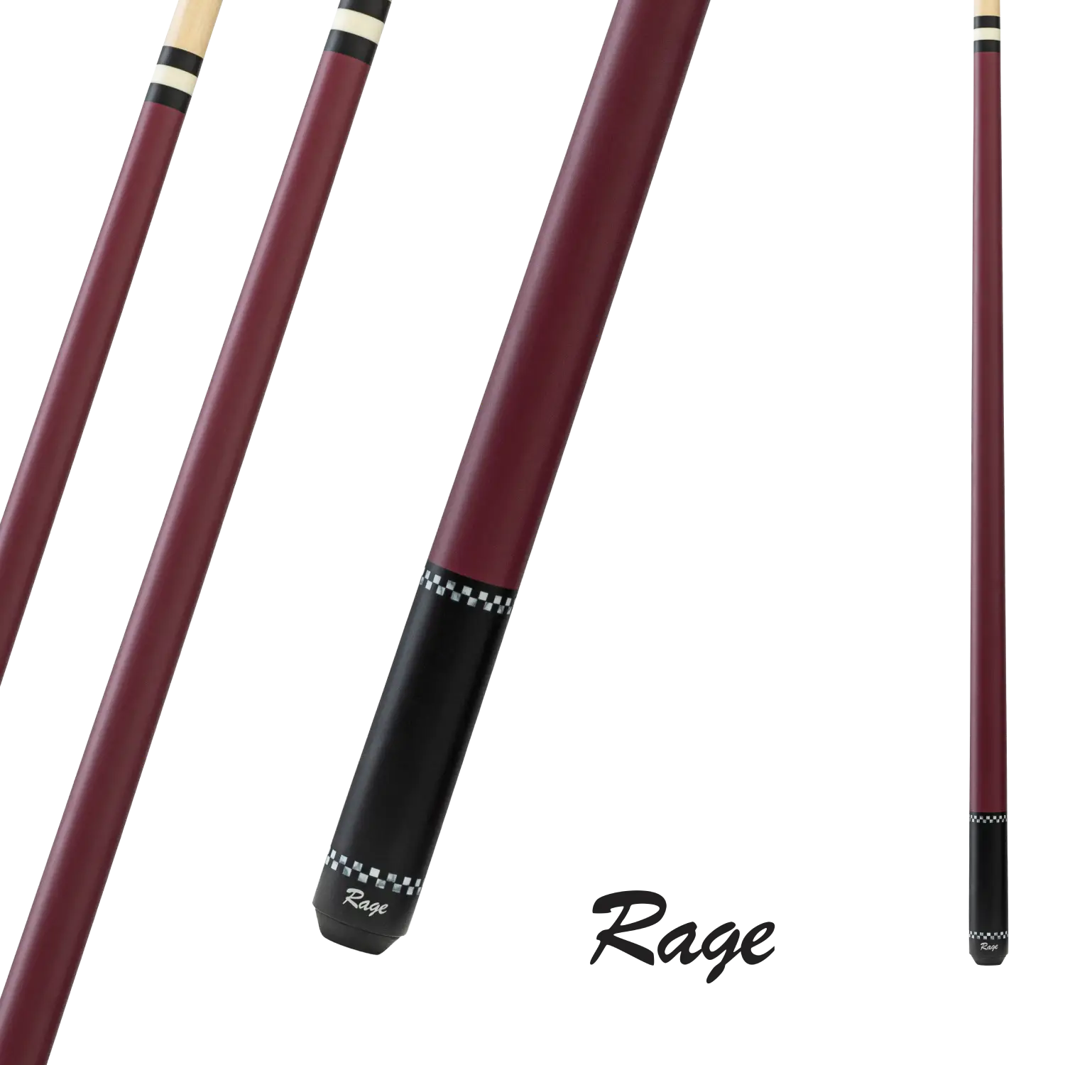 BRUNSWICK BILLIARD RAGE RG05 CUE BURGUNDY 13MM 19OZ