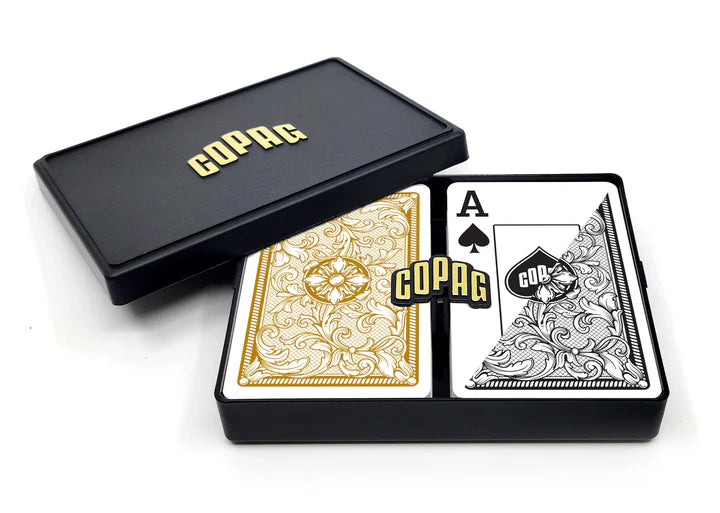 COPAG PLASTIC BRIDGE DECK OF CARDS LAGACY JUMBO BLACK AND GOLD