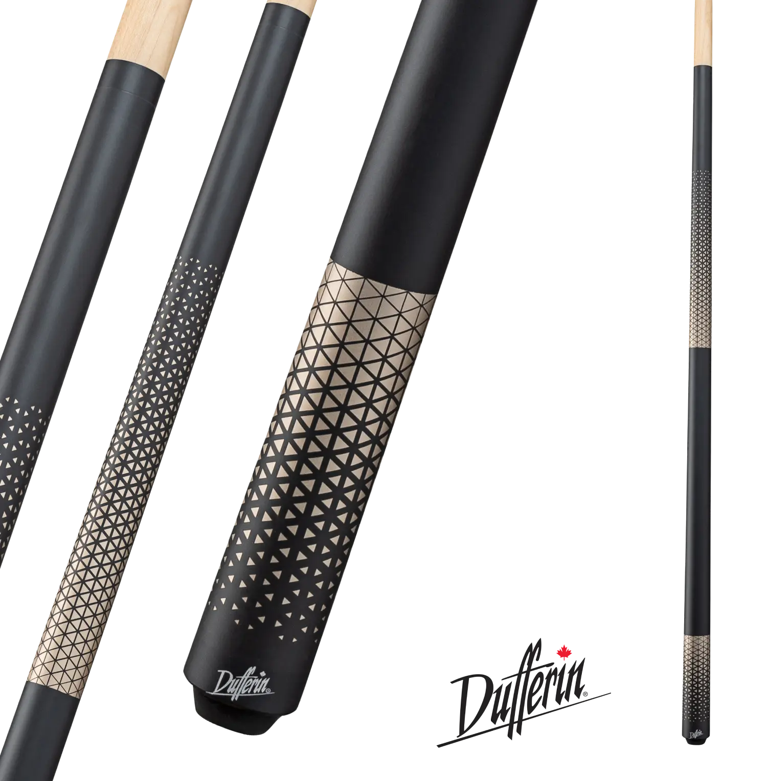 DUFFERIN POOL CUE BLACK AND BEIGE D-348 19OZ 13MM