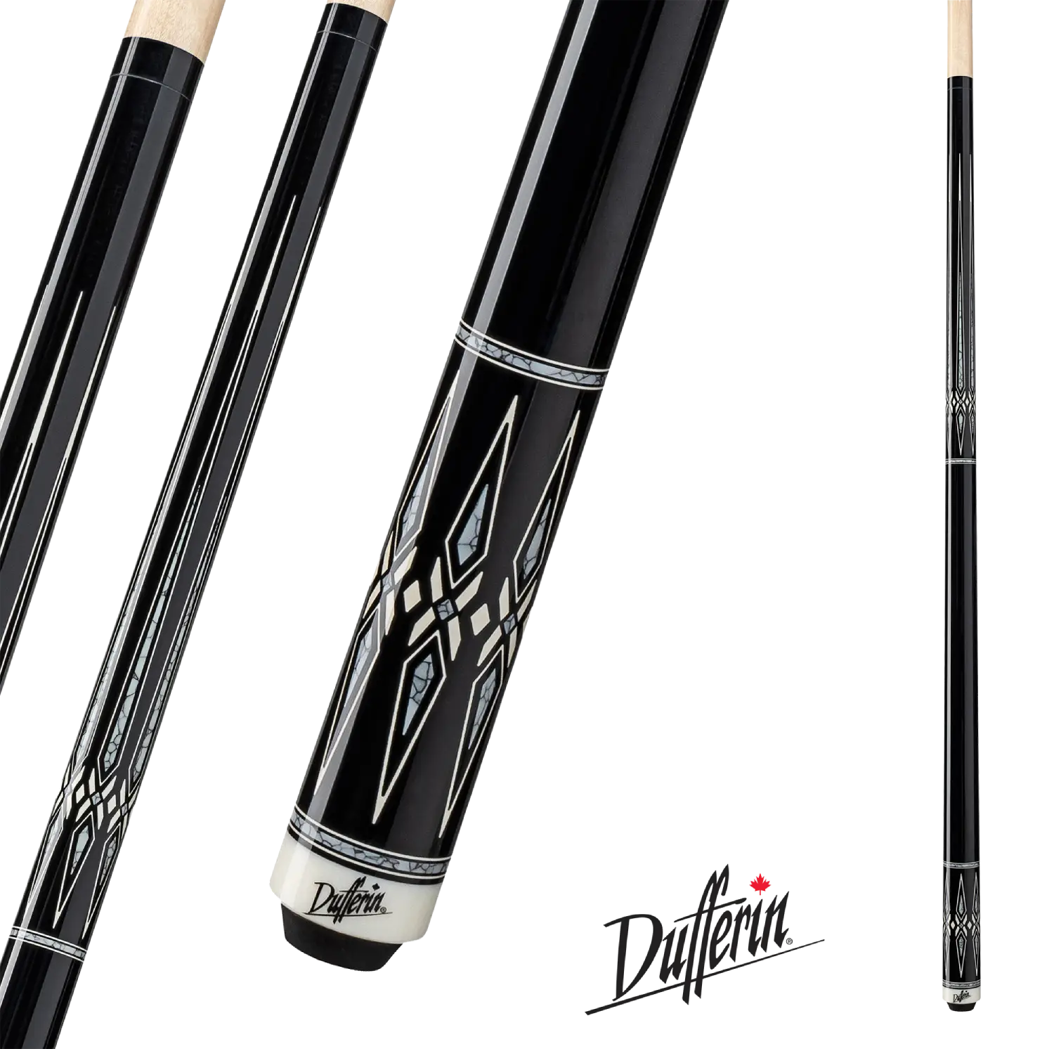 DUFFERIN POOL CUE BLACK AND BLUE D-492 19OZ 13MM
