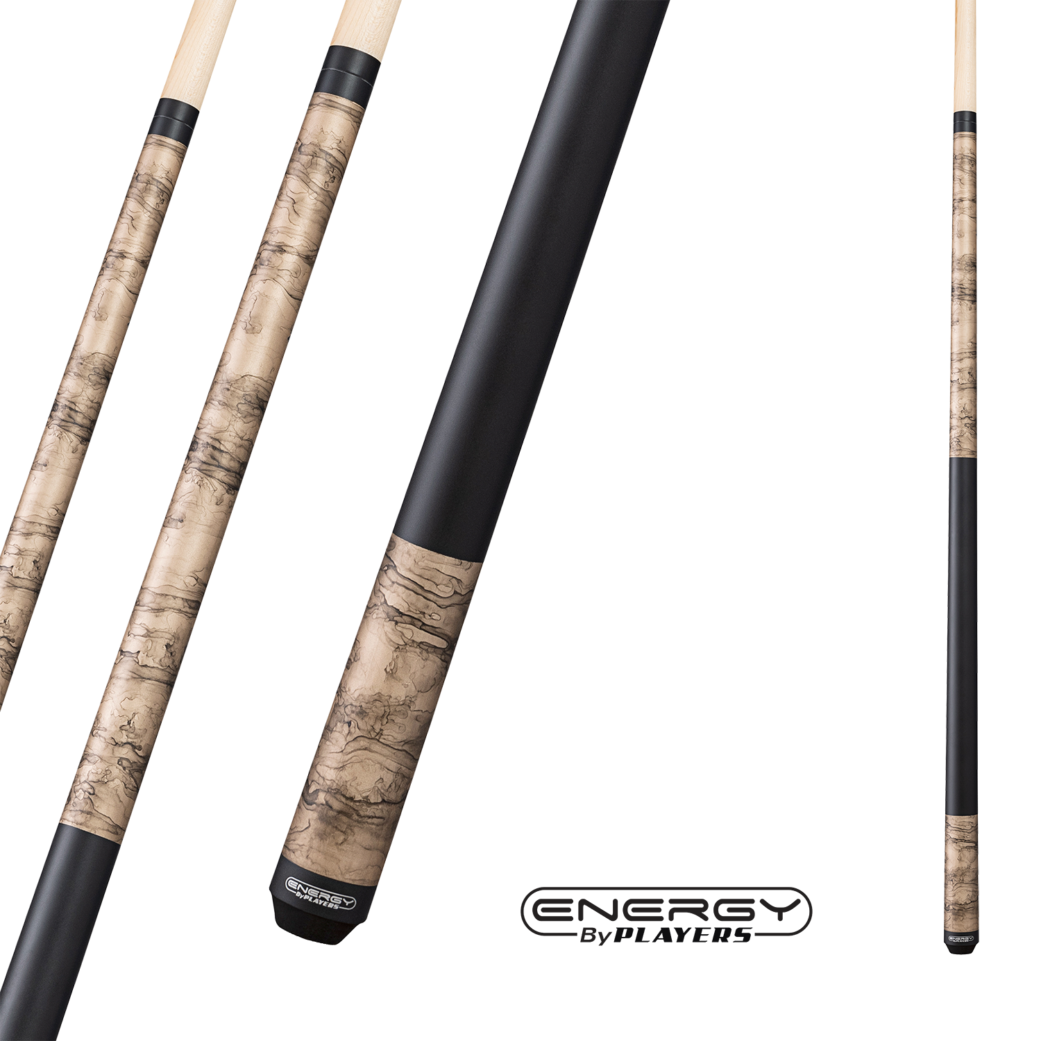 ENERGY BY PLAYERS POOL CUE MATTE CHAMPAGNE SMOKE 13 MM 19OZ