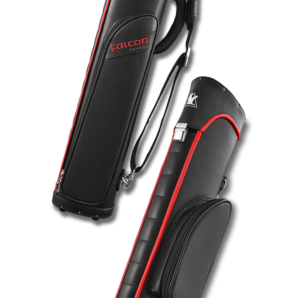 FALCON HARD CASE PVC LEATHER BLACK AND RED 2 BUTTS 4 SHAFTS
