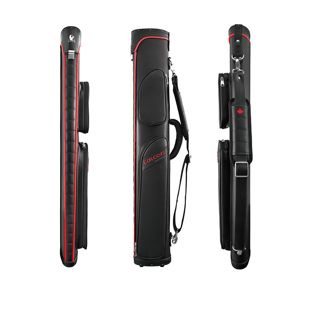 FALCON HARD CASE PVC LEATHER BLACK AND RED 2 BUTTS 4 SHAFTS