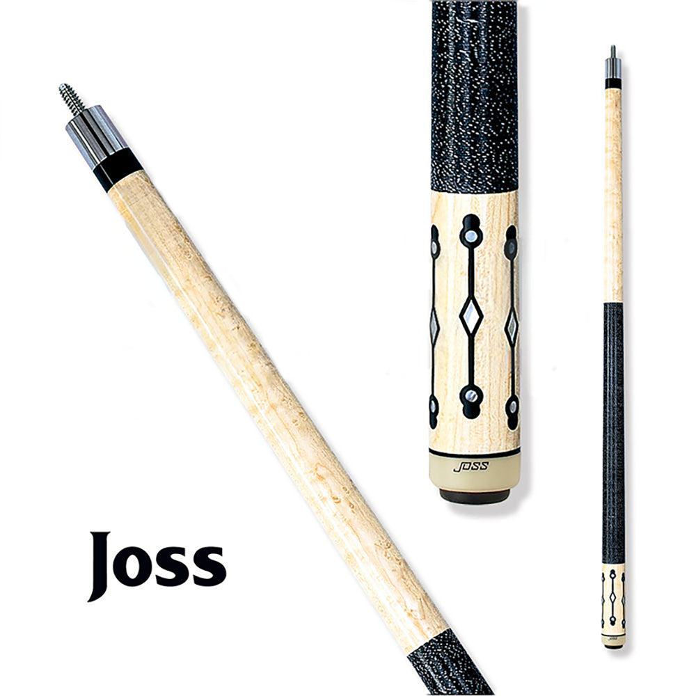 JOSS POOL CUE JOS02 WRAP CREAM AND BLACK 13MM 19OZ