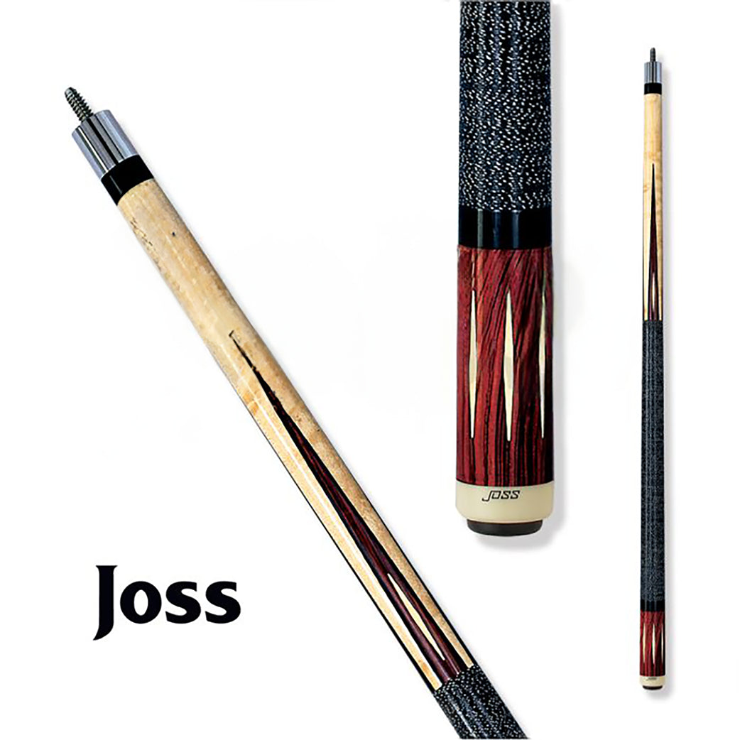JOSS POOL CUE JOS04 WRAP REDDISH AND CREAM 13MM 19OZ