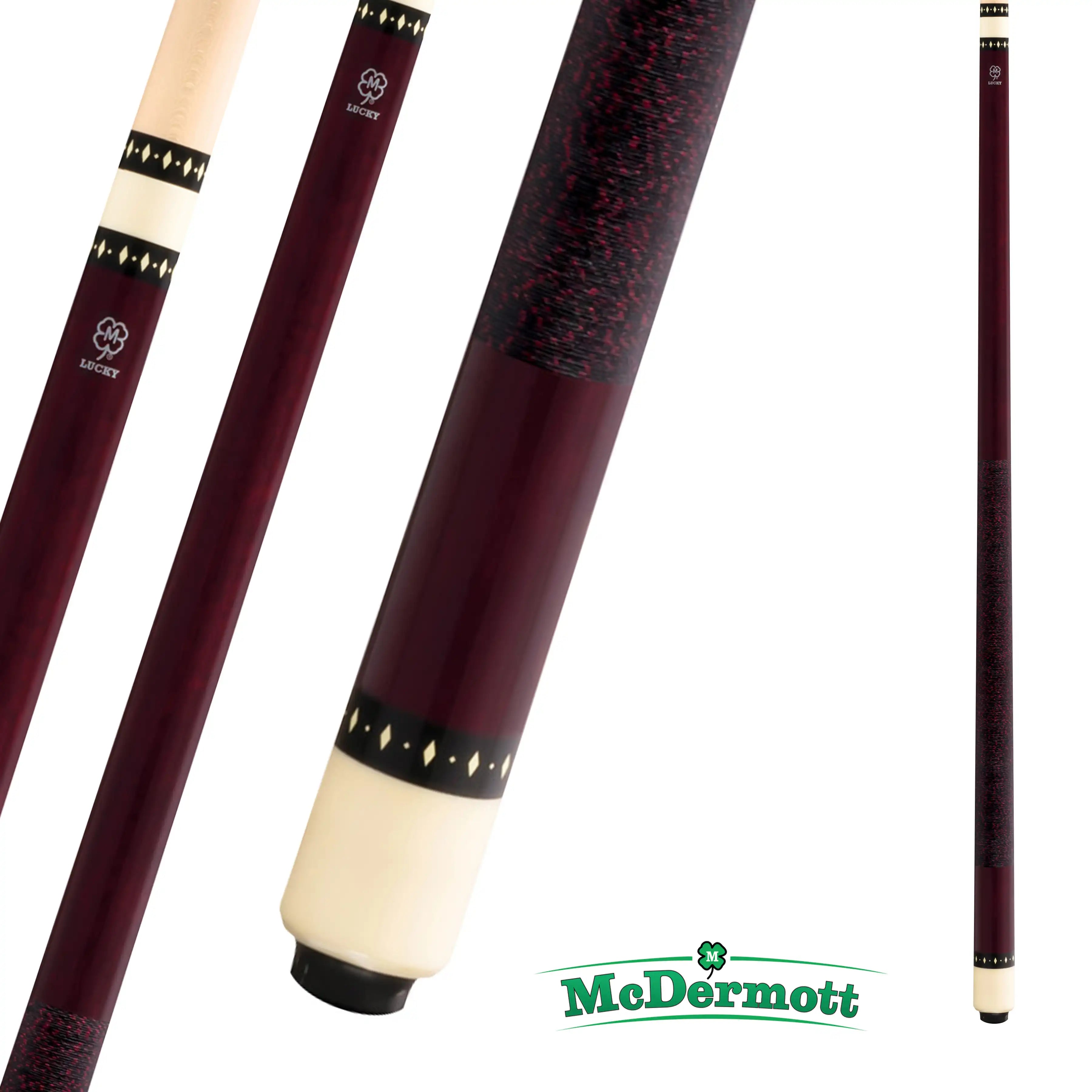 MCDERMOTT POOL CUE LUCKY SERIES L6 BURGUNDY 13MM 19OZ