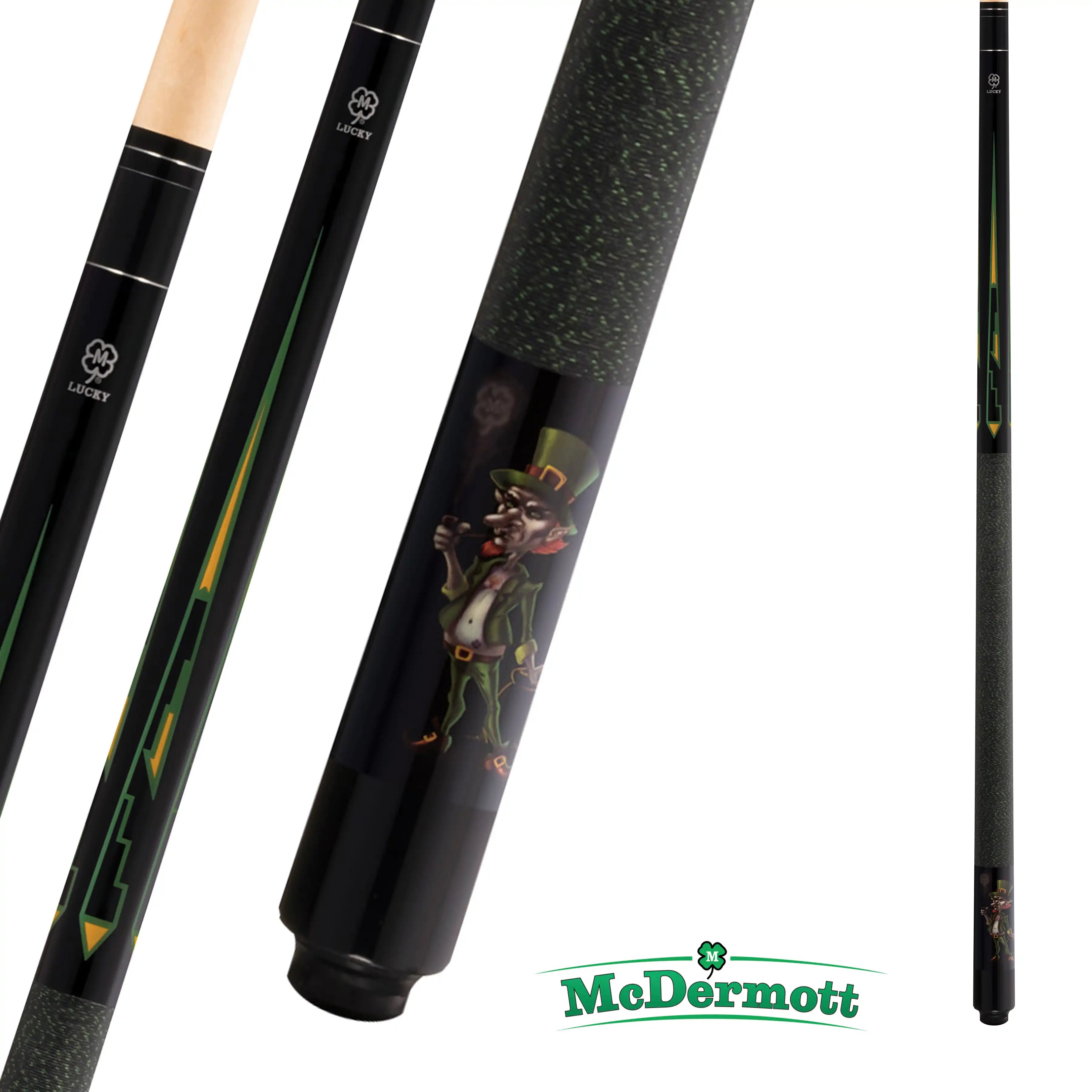 MCDERMOTT POOL CUE LUCKY SERIES L65 BLACK AND GREEN 13MM 19OZ