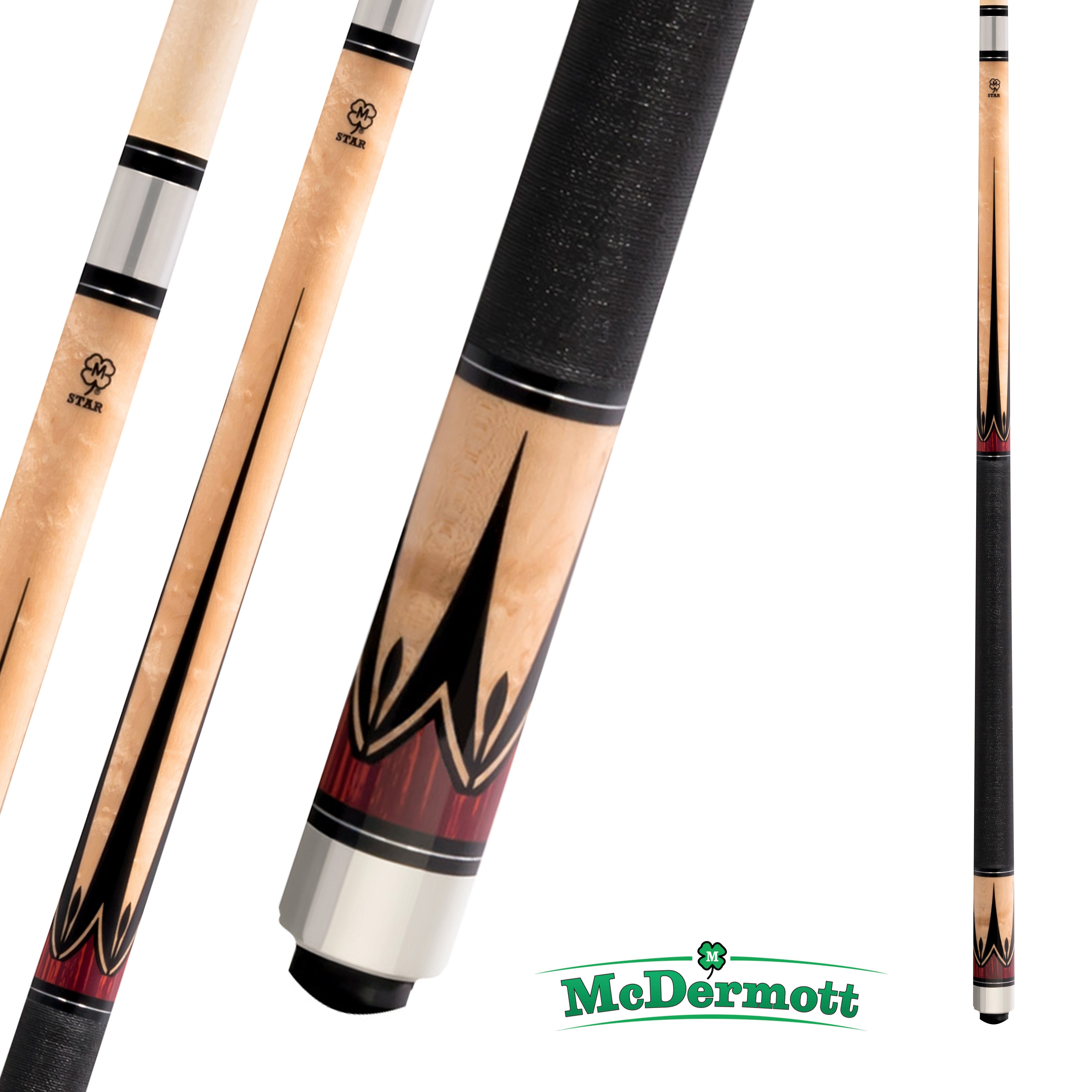 MCDERMOTT POOL CUE STAR SERIES S9 BEIGE AND RED 13MM 19OZ