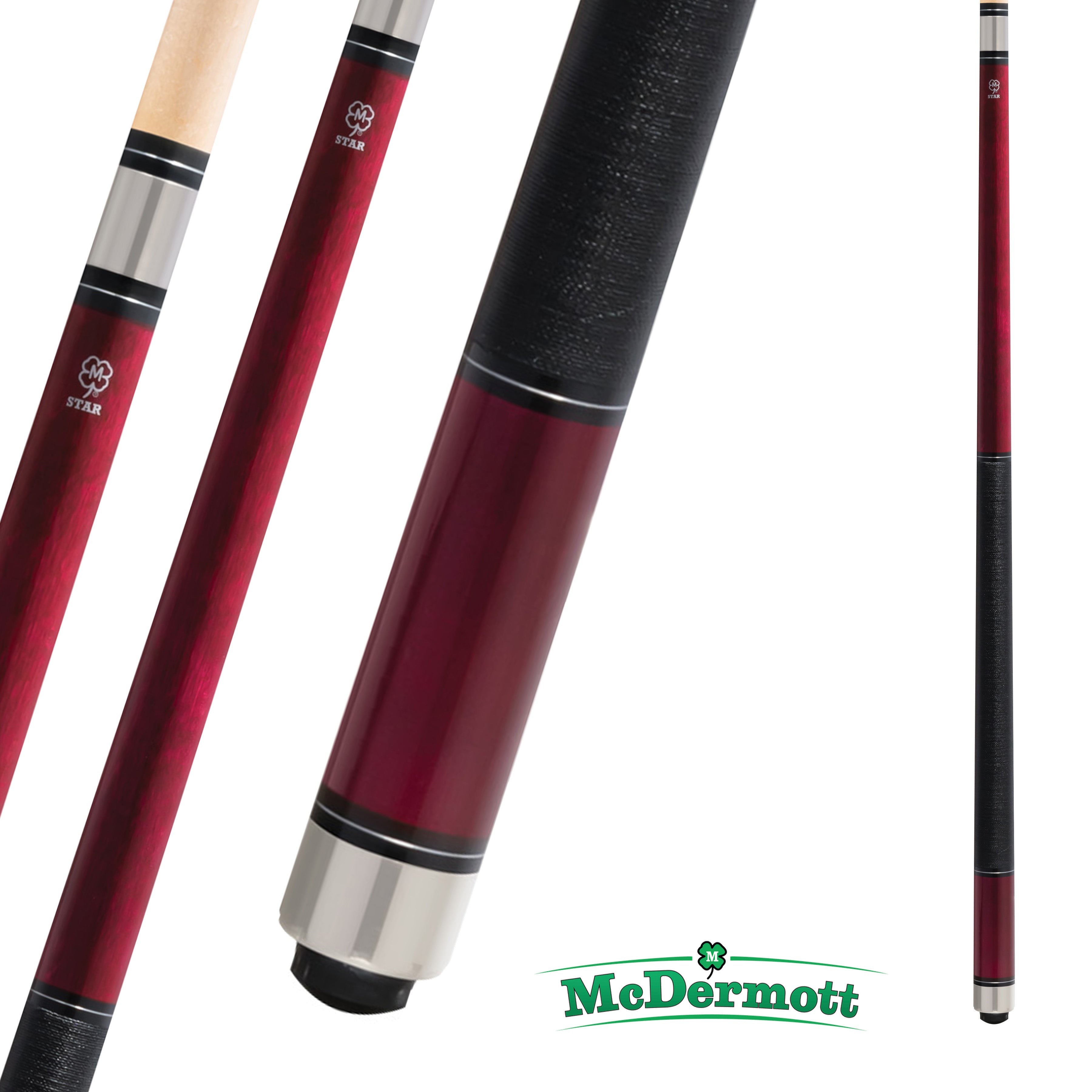 MCDERMOTT POOL CUE STAR SERIES S80 RED 13MM 19OZ