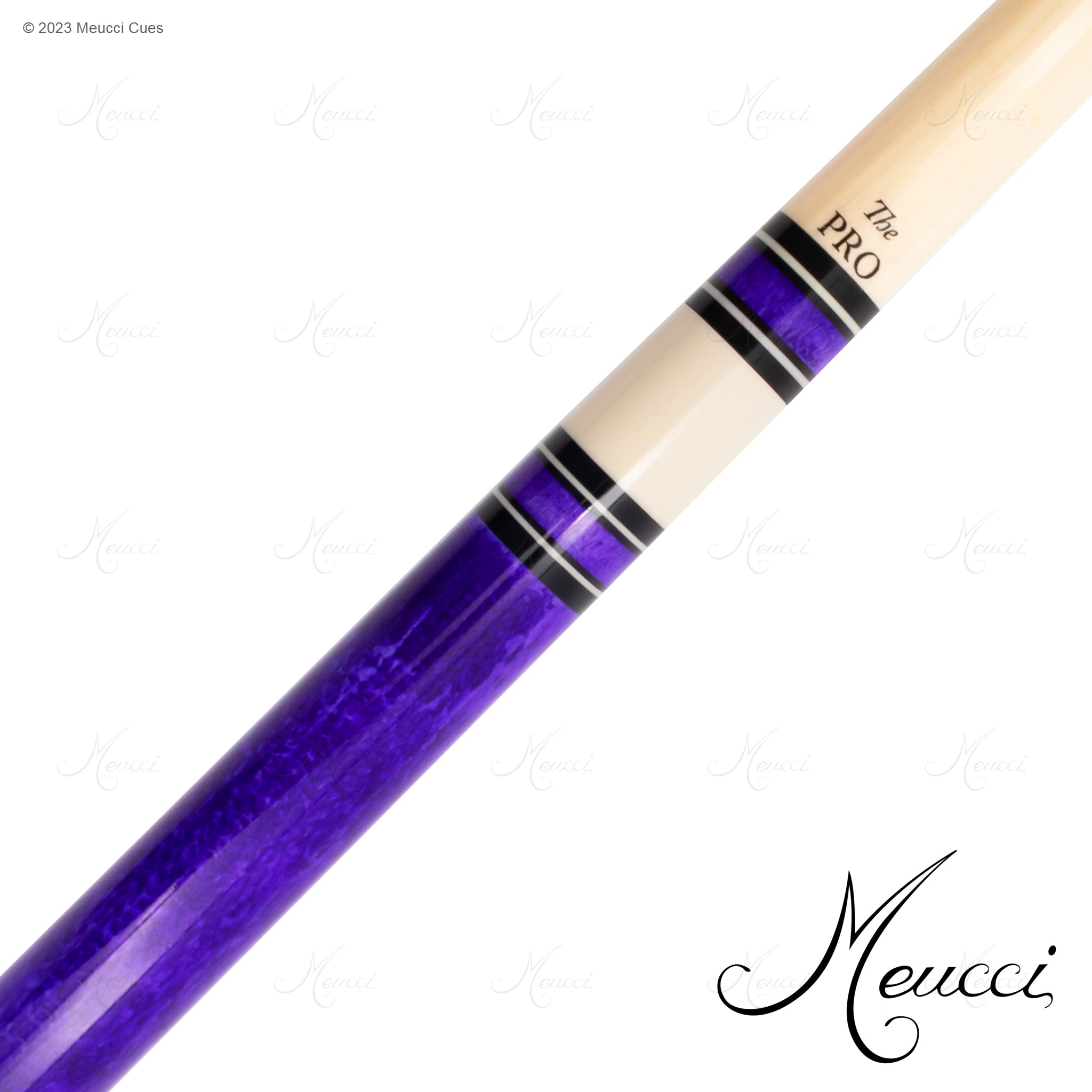 MEUCCI POOL CUE LUMINOUS SERIES PURPLE 12.5MM 19OZ