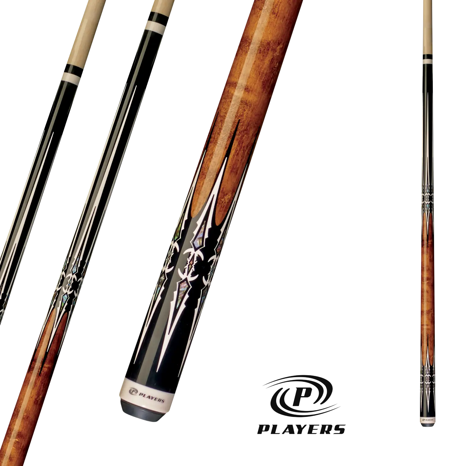PLAYERS POOL CUE BLACK AND BROWN 19OZ 13MM