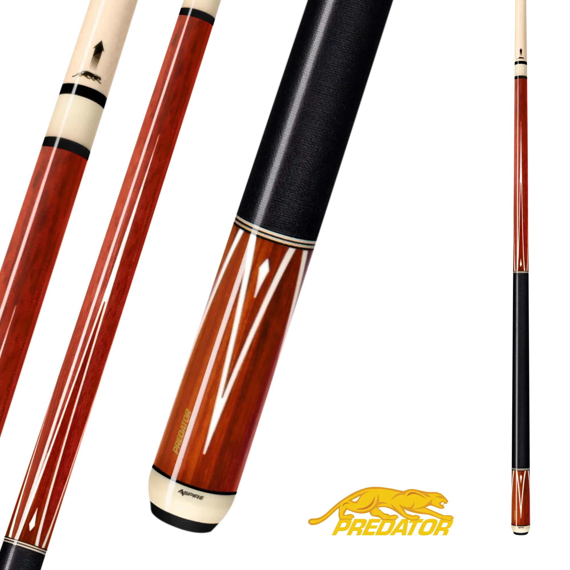PREDATOR ASPIRE 1-8 POOL CUE RED 12.55MM 19OZ