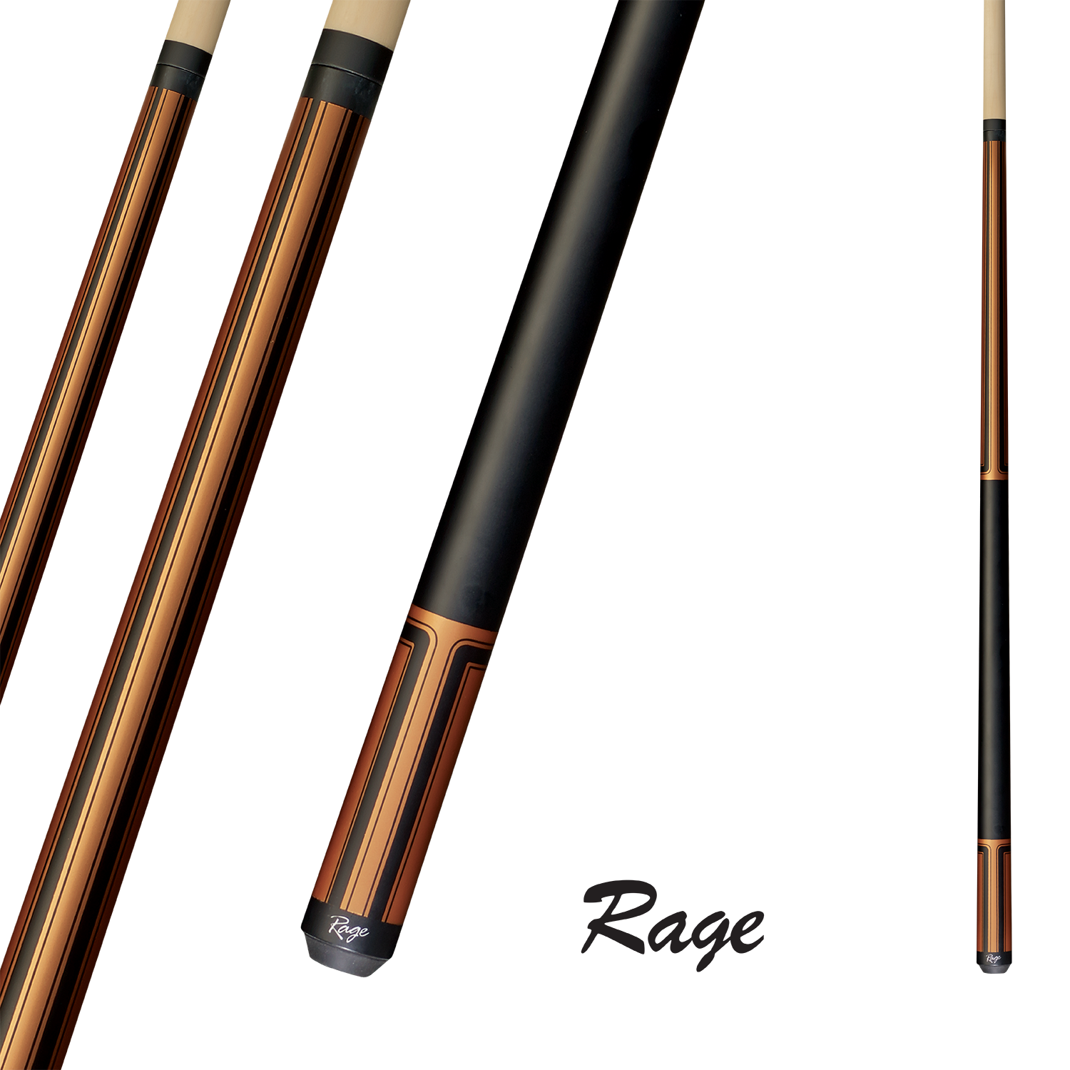 RAGE POOL CUE MATTE COPPERHEAD 13MM 19OZ