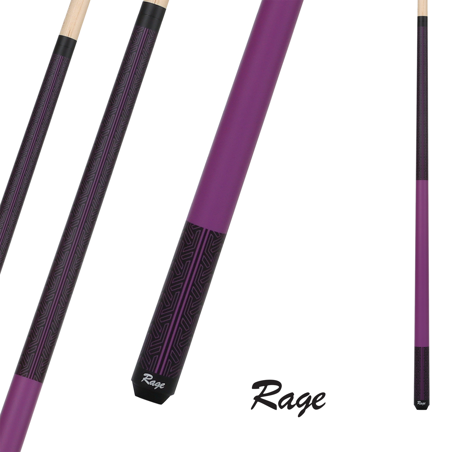 RAGE POOL CUE MATTE PURPLE GALAXY 13MM 19OZ