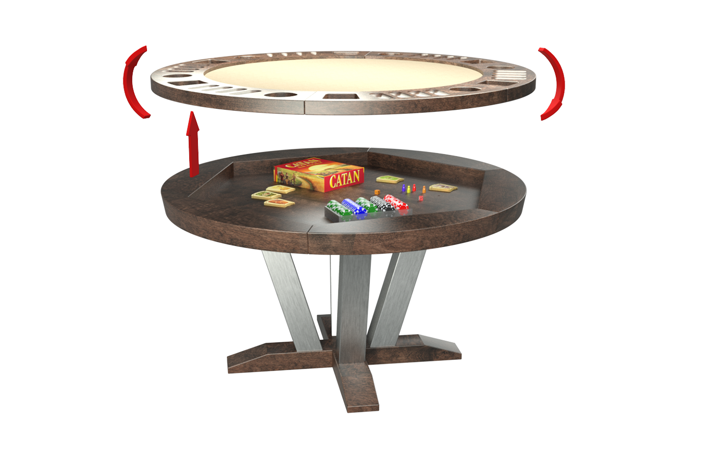 RIVER STAINLESS ROUND GAME TABLE