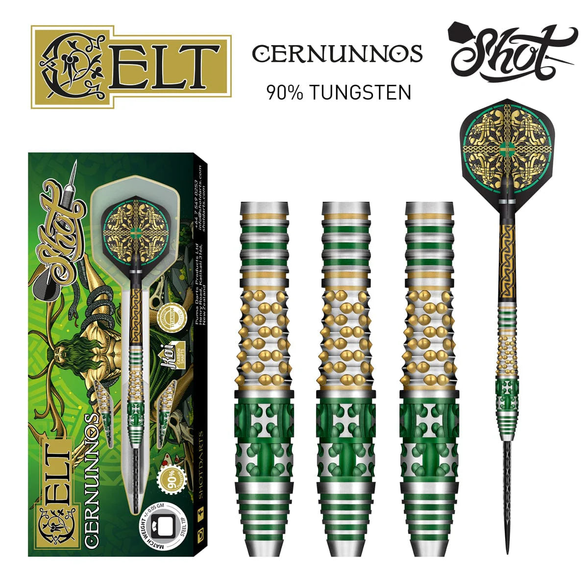 SHOT CELT CERNUNNOS 90% TUNGSTEN DARTS