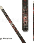 ACTION EIGHT BALL MAFIA EBM28 CUE BLACKRED SPORT GRIP WRAP 13MM 19OZ