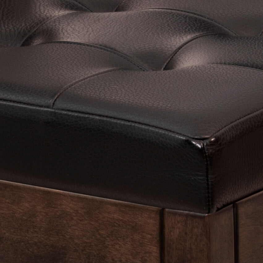 LA CONDO LEATHER STORAGE BENCH