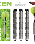 ZEN KI STEEL TIP DART SET-80% TUNGSTEN BARRELS