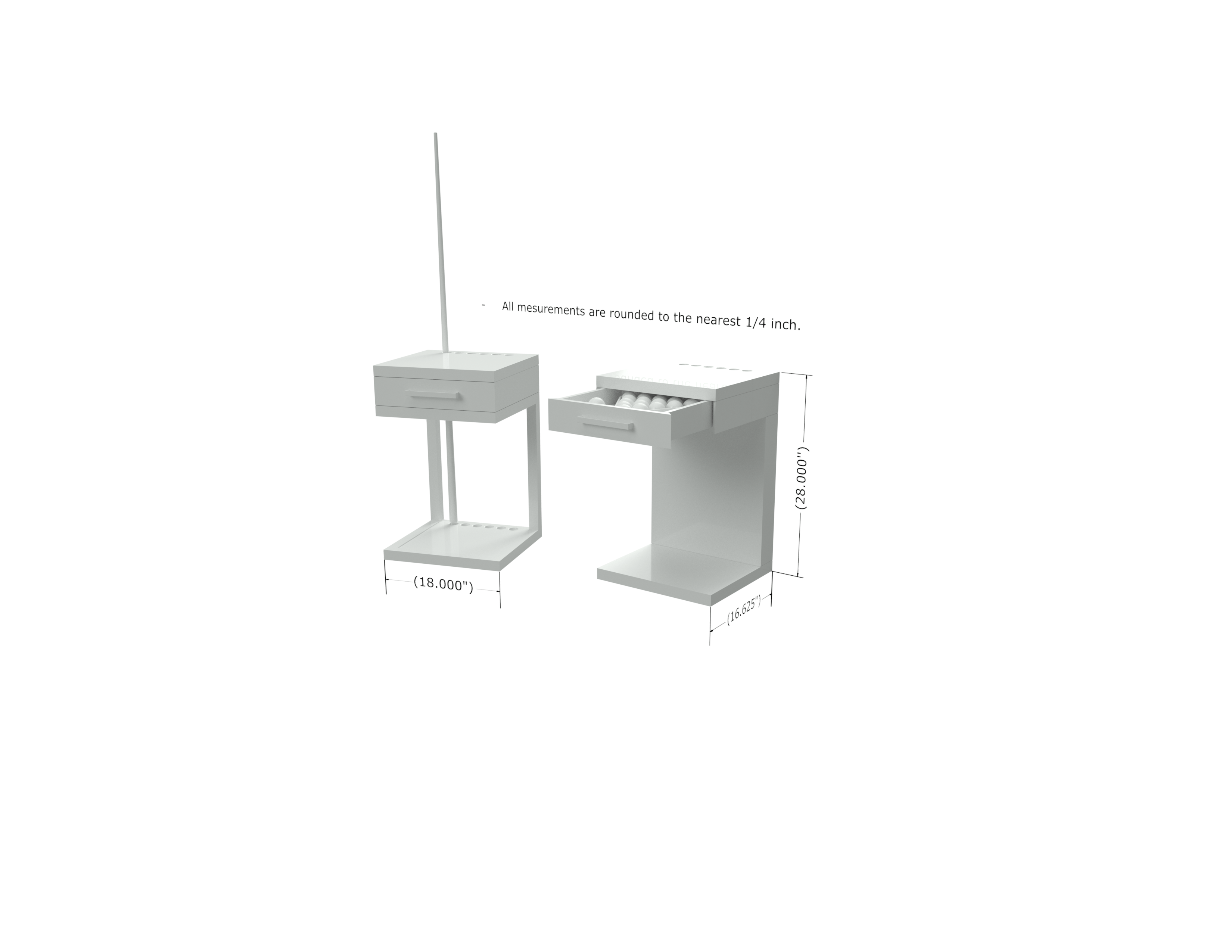 LA CONDO STAINLESS CUE RACK & BALL RACK - WHITE OAK
