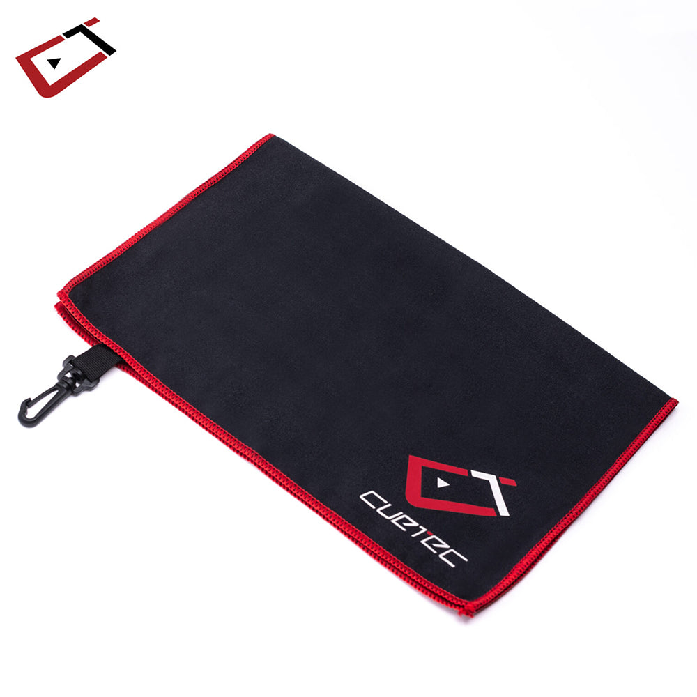 SERVIETTE DE BILLARD EN MICROFIBRE CUETEC - ROUGE ET NOIR