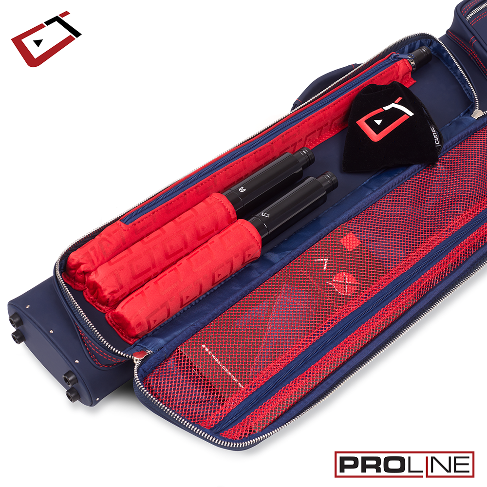 ÉTUI RIGIDE POUR BAGUETTES DE BILLARD CUETEC PRO LINE 2X4 - BLEU MARINE