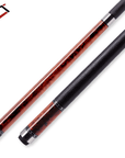 Baguette de billard Cuetec Cynergy Truewood Mappa Burl II, rouge et noir, grip en cuir pleine fleur, 12,5 mm, 19 oz