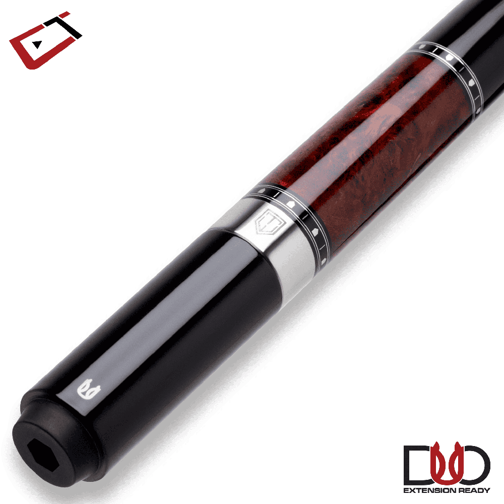CUETEC CYNERGY TRUEWOOD MAPPA BURL II RED/BLACK NO WRAP 11.8MM 19OZ
