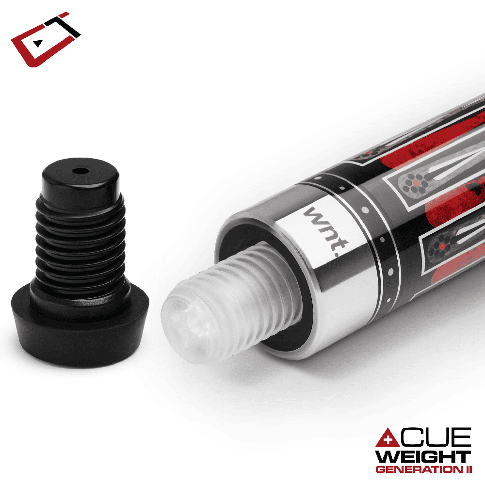 Baguette de billard Cuetec Cynergy Nineball Series, noir encre (Ink Black), grip en cuir pleine fleur, 11,8 mm, 19 oz