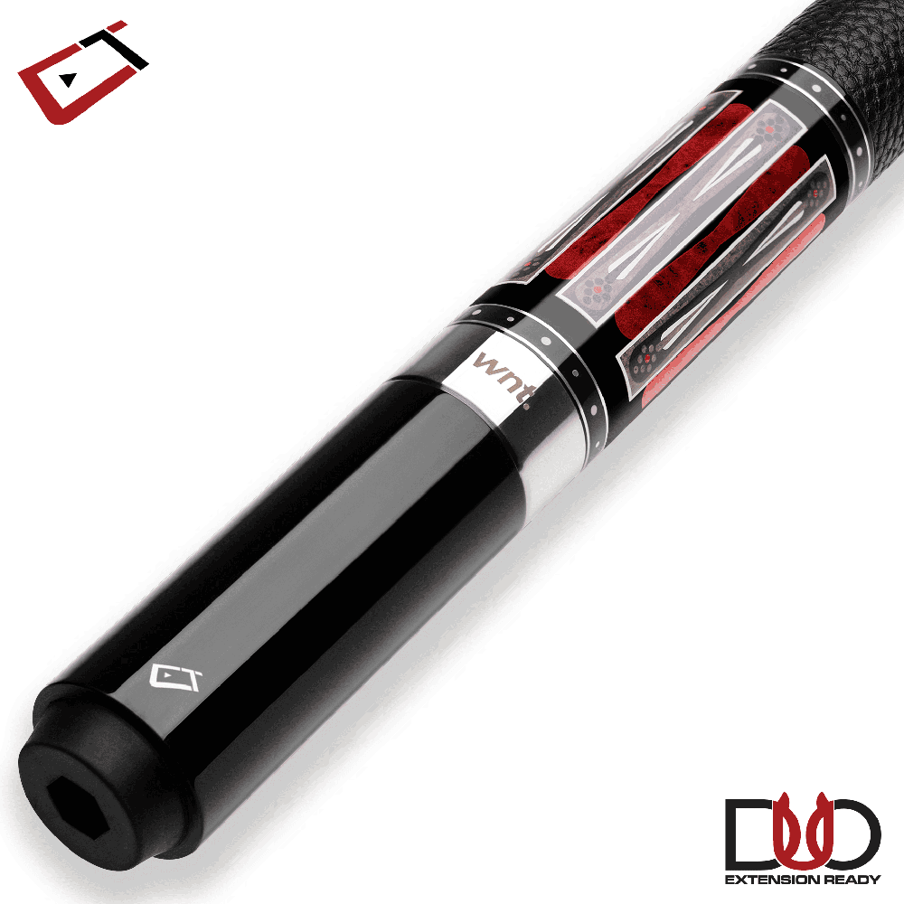 Baguette de billard Cuetec Cynergy Nineball Series, noir encre (Ink Black), grip en cuir pleine fleur, 12,5 mm, 19 oz