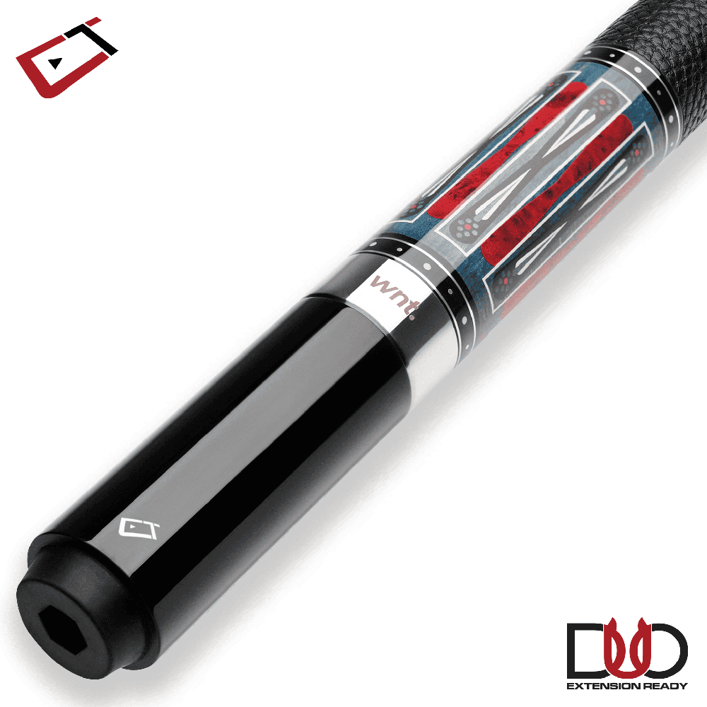 BAGUETTE DE BILLARD CUETEC CYNERGY NINEBALL SERIES - BLEU INDIGOgrip en cuir pleine fleur, 11,8 mm, 19 oz