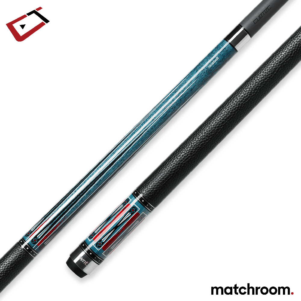 BAGUETTE DE BILLARD CUETEC CYNERGY NINEBALL SERIES - BLEU INDIGOgrip en cuir pleine fleur, 11,8 mm, 19 oz