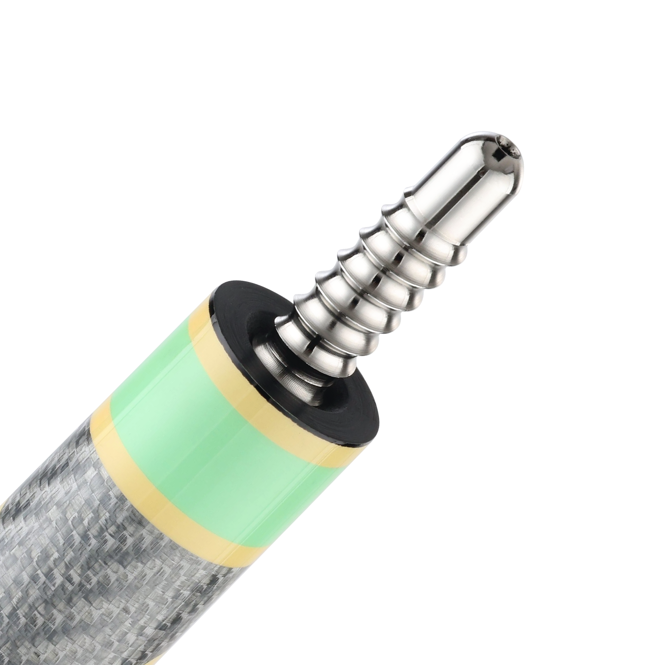 POISON CANDY SUGAR POOL CUE WITH CARBON FIBER SHAFT - GREEN/PEACH - NO WRAP 12.4MM 19OZ