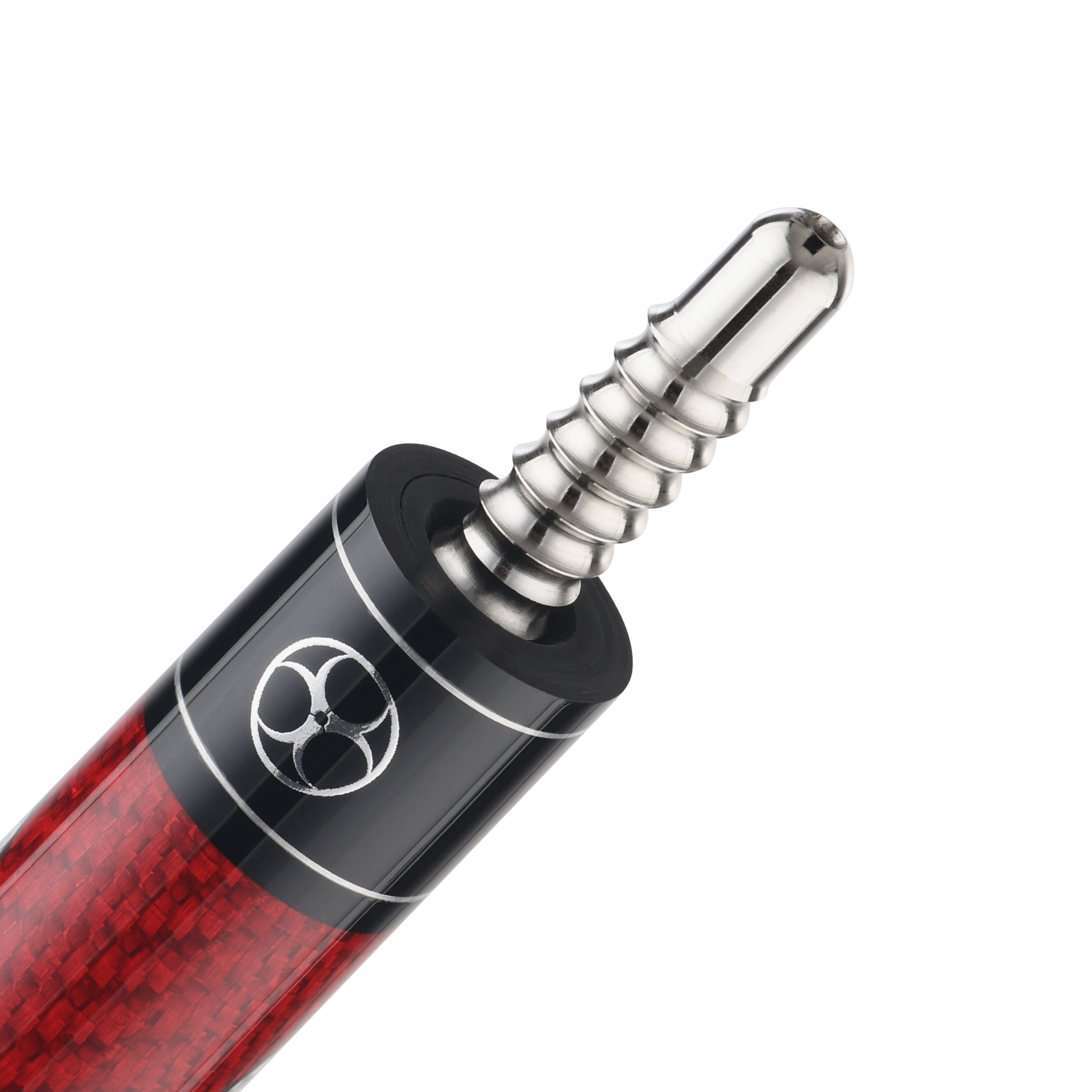 POISON MAELITH POOL CUE WITH CARBON FIBER SHAFT - GREY/RED - NO WRAP 12.4MM 19OZ