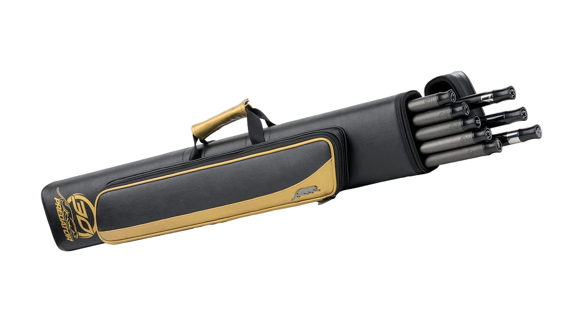 PREDATOR ROADLINE BLACK AND GOLD HARD POOL CUE CASE - 3B/5S